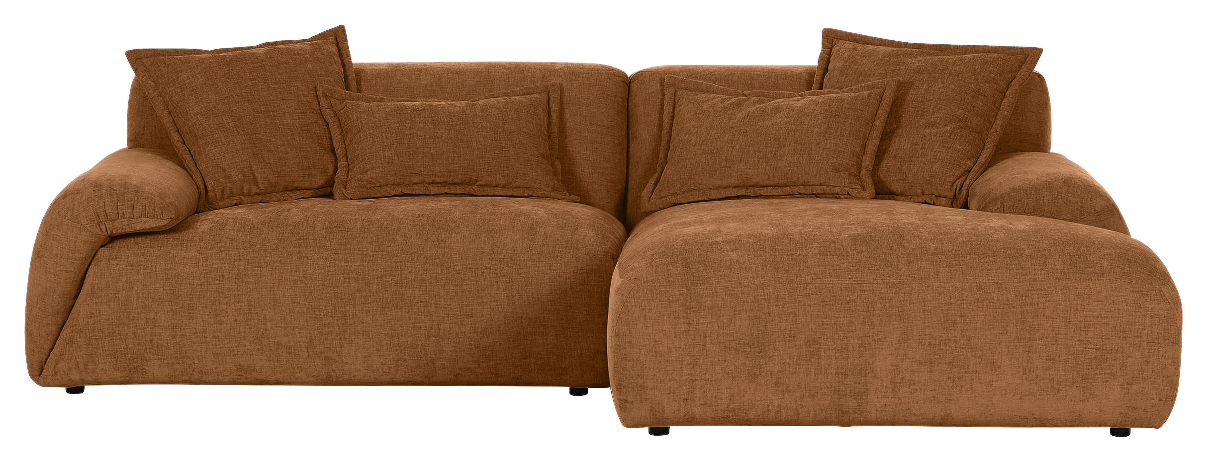 ECKSOFA Rostfarben Flachgewebe  - Rostfarben/Schwarz, KONVENTIONELL, Kunststoff/Textil (274/174cm) - Carryhome
