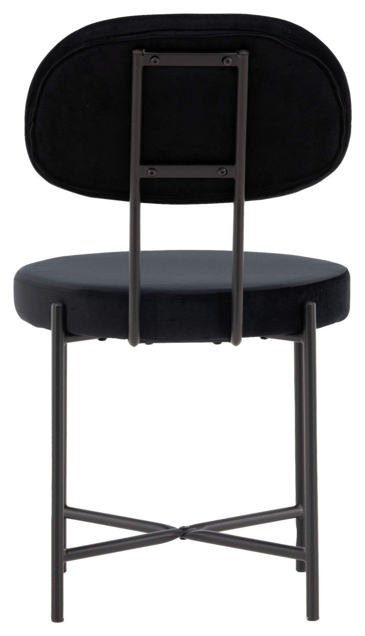 STUHL-SET  in Stahl Samt Metall, Textil  - Schwarz, Design, Textil/Metall (50/89/60cm) - Livetastic