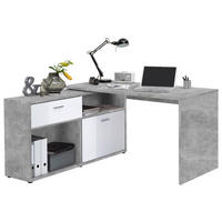 UGAONI RADNI STO  siva, bela   - siva/bela, Dizajnerski, pločasti materijal/plastika (138/75/67,5cm) - Xora
