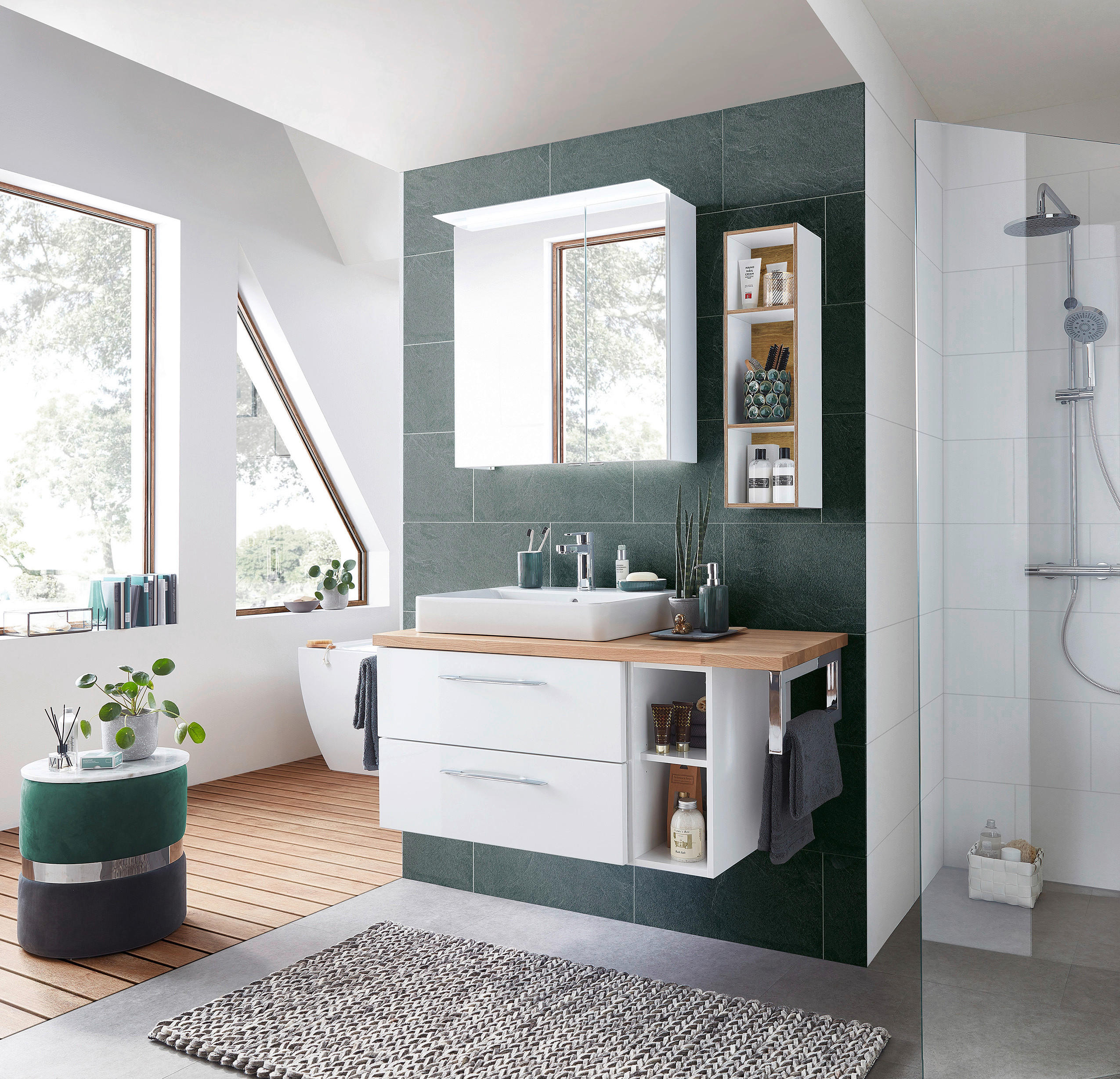 SPIEGELSCHRANK 70/70,3/14,9 cm  - Chromfarben, KONVENTIONELL, Glas/Holzwerkstoff (70/70,3/14,9cm) - Sadena