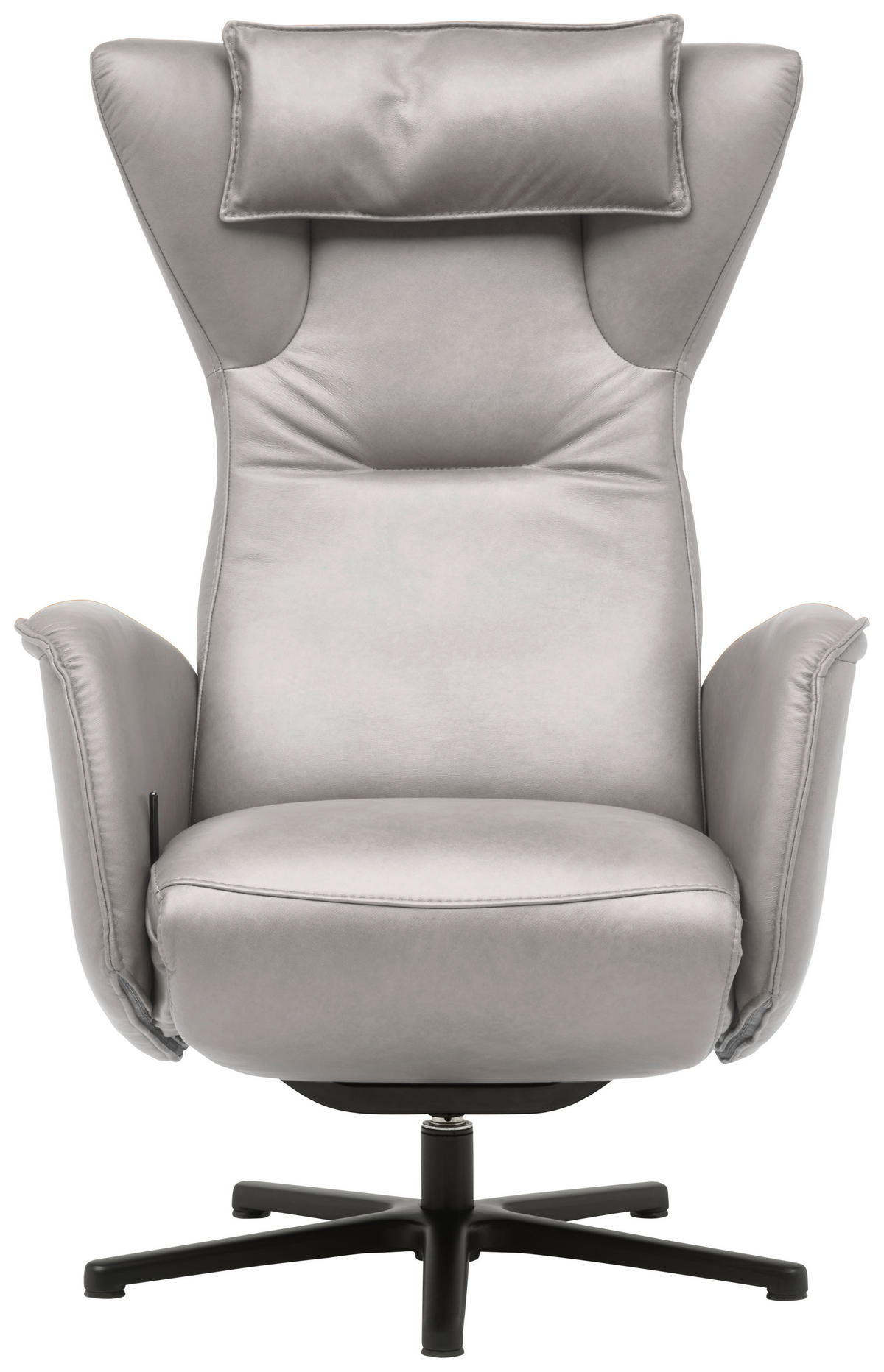 RELAXSESSEL Leder Alufarben  - Schwarz/Alufarben, Design, Leder/Metall (75/106/86cm) - Valdera