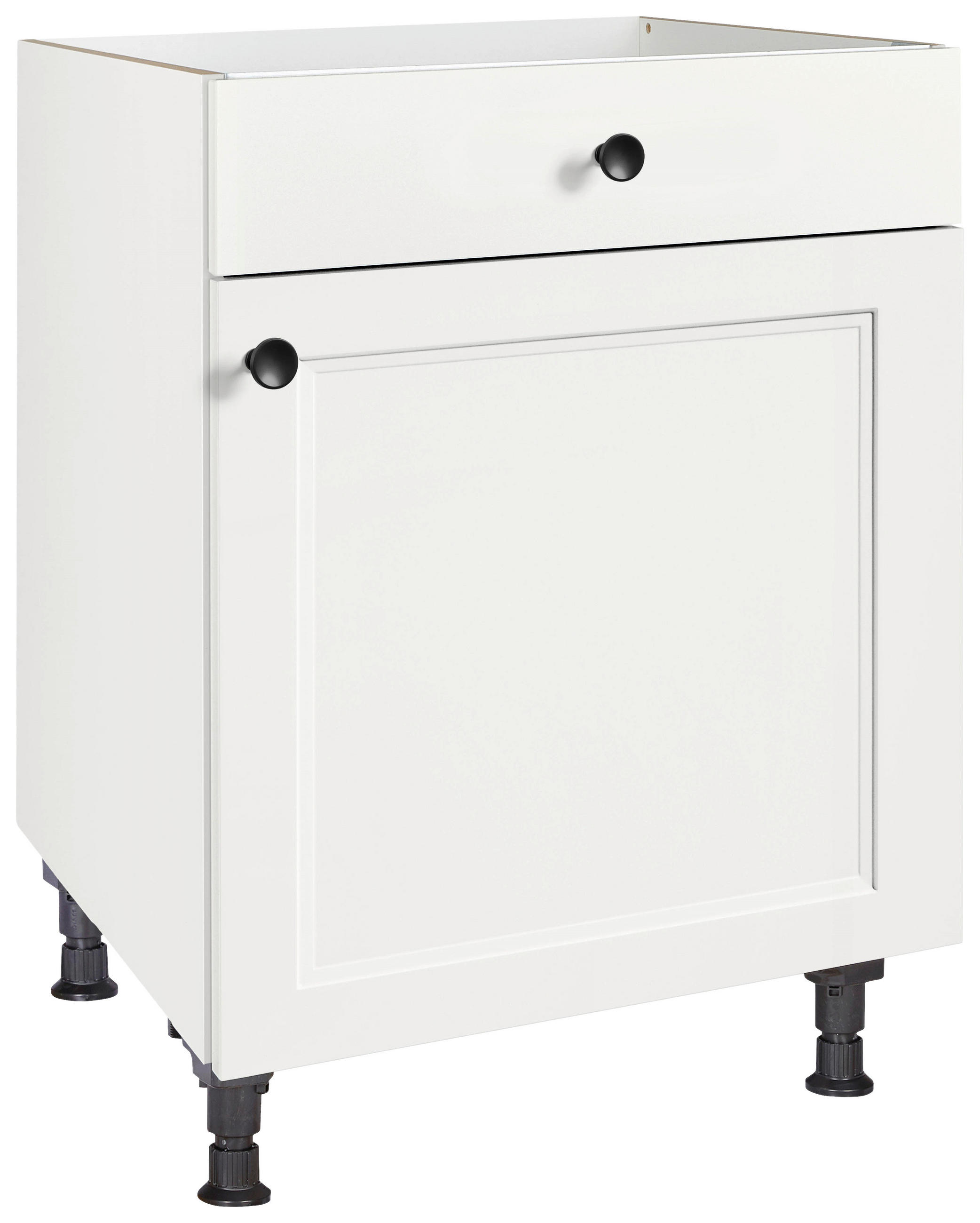 KOCHFELDUMBAUSCHRANK 60/87/56 cm  in Weiß  - Schwarz/Weiß, MODERN, Holzwerkstoff/Metall (60/87/56cm) - Nobilia