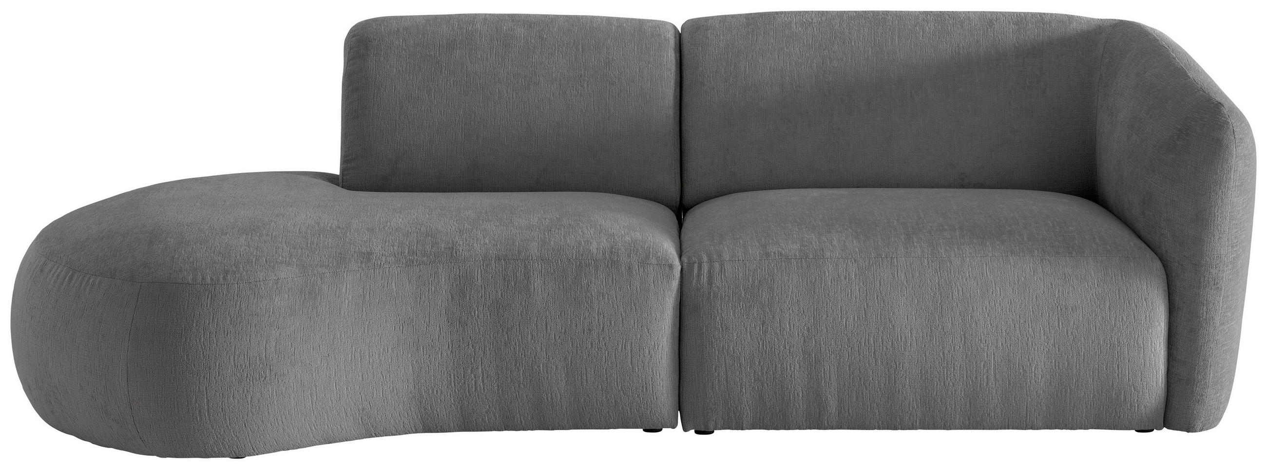 ECKSOFA in Mikrofaser Graubraun - Graubraun/Schwarz, Modern, Kunststoff/Textil (107/238cm) - Livetastic