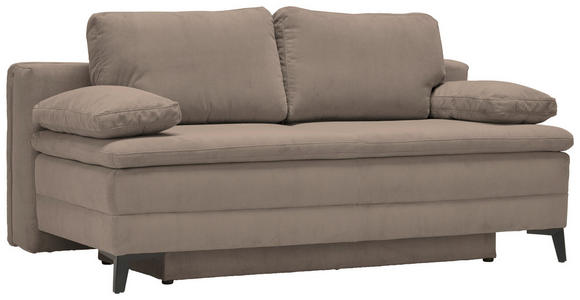 BOXSPRINGSOFA in Cord Taupe - Taupe/Schwarz, Design, Textil/Metall (200/100/108cm) - Novel