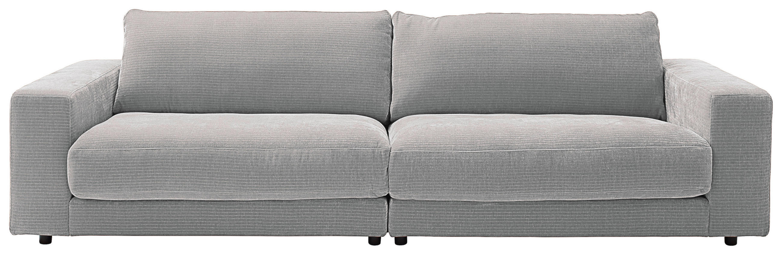 3-SITZER-SOFA in Chenille Grau  - Schwarz/Grau, Design, Kunststoff/Textil (290/86/127cm) - Lomoco