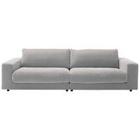 3-SITZER-SOFA in Chenille Grau  - Schwarz/Grau, Design, Kunststoff/Textil (290/86/127cm) - Lomoco