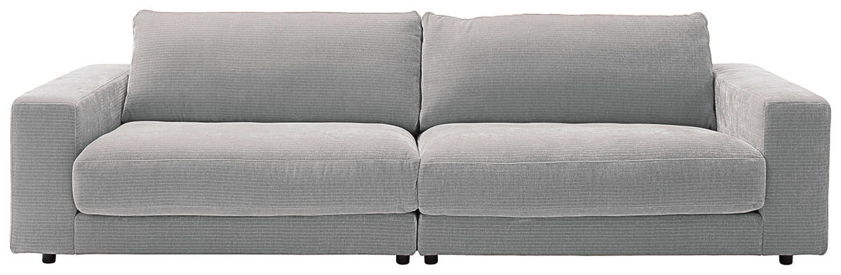 3-SITZER-SOFA in Chenille Grau  - Schwarz/Grau, Design, Kunststoff/Textil (290/86/127cm) - Lomoco