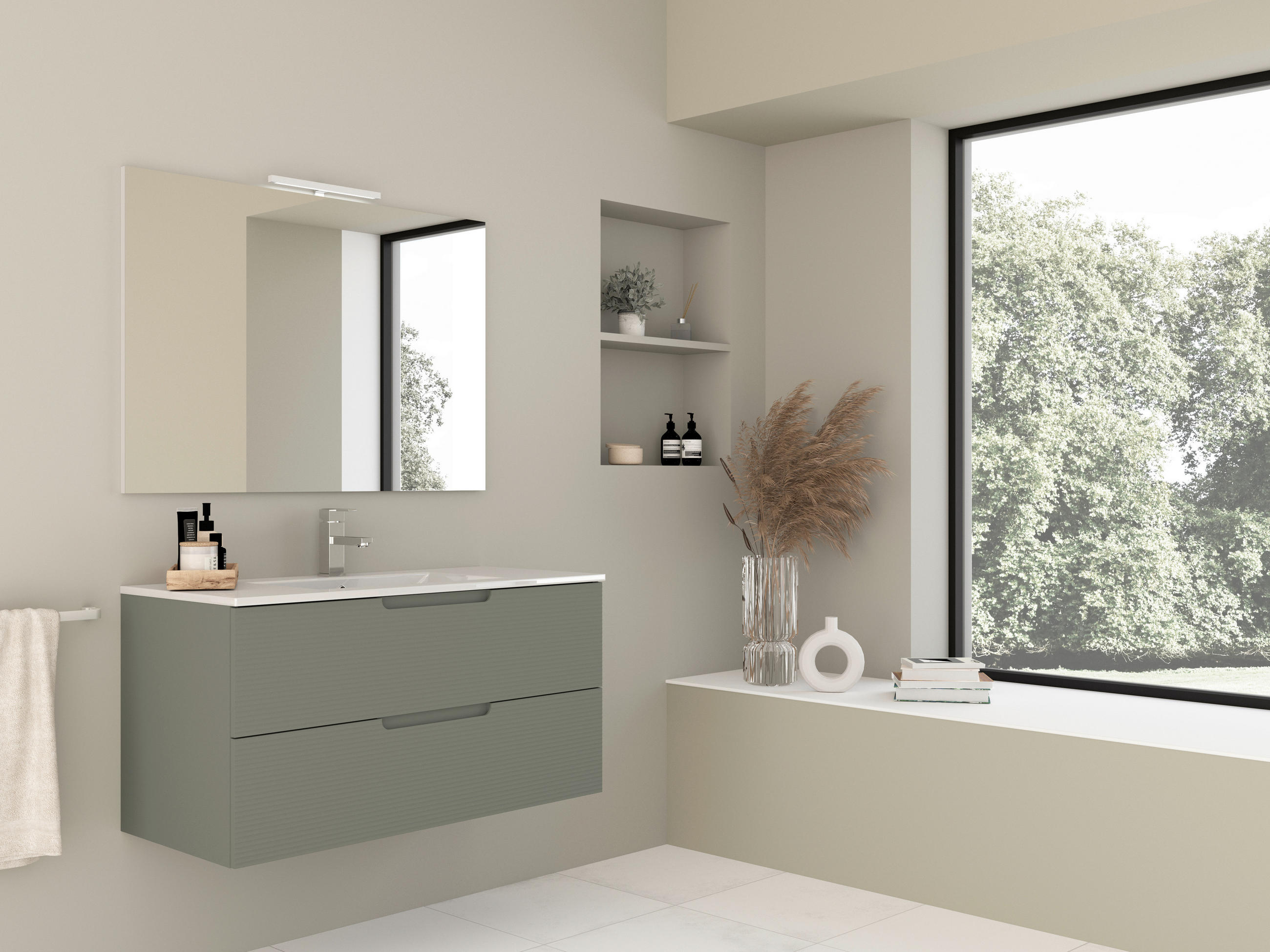 Italstyle Badezimmer carina Olivgrün 100x138x46 cm