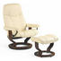 SESSELSET CONSUL M Echtleder Hocker - Creme/Braun, KONVENTIONELL, Leder/Holz (75/100/71cm) - Stressless SESSELSET CONSUL M Echtleder Hocker - Creme/Braun, KONVENTIONELL, Leder/Holz (75/100/71cm) - Stressless