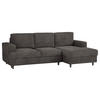 ECKSOFA Taupe Cord, Velours  - Taupe/Schwarz, Design, Holz/Textil (247/140cm) - MID.YOU