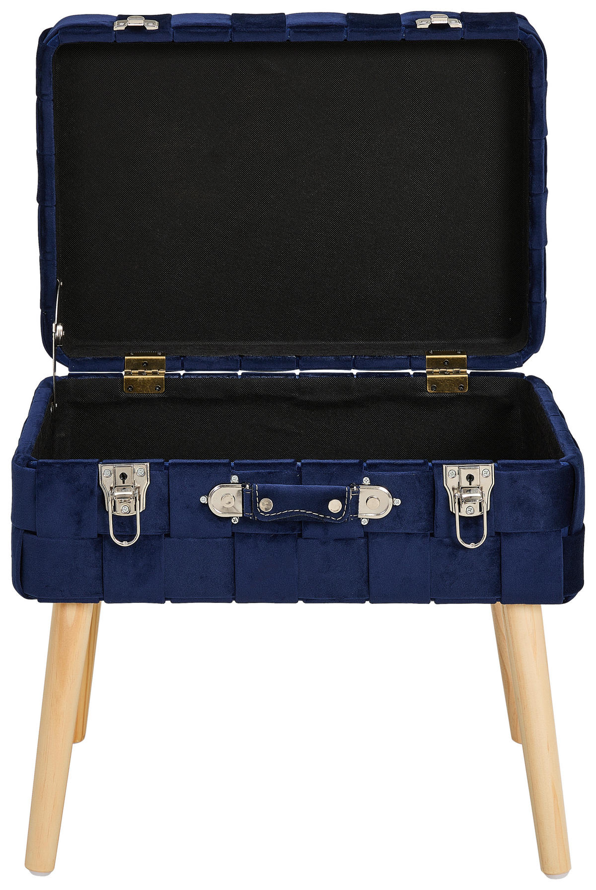 TABURET, dřevo, textil, kompozitní dřevo, 52/47/37 cm - přírodní barvy/tmavě modrá, Trend, dřevo/kompozitní dřevo (52/47/37cm) - Xora