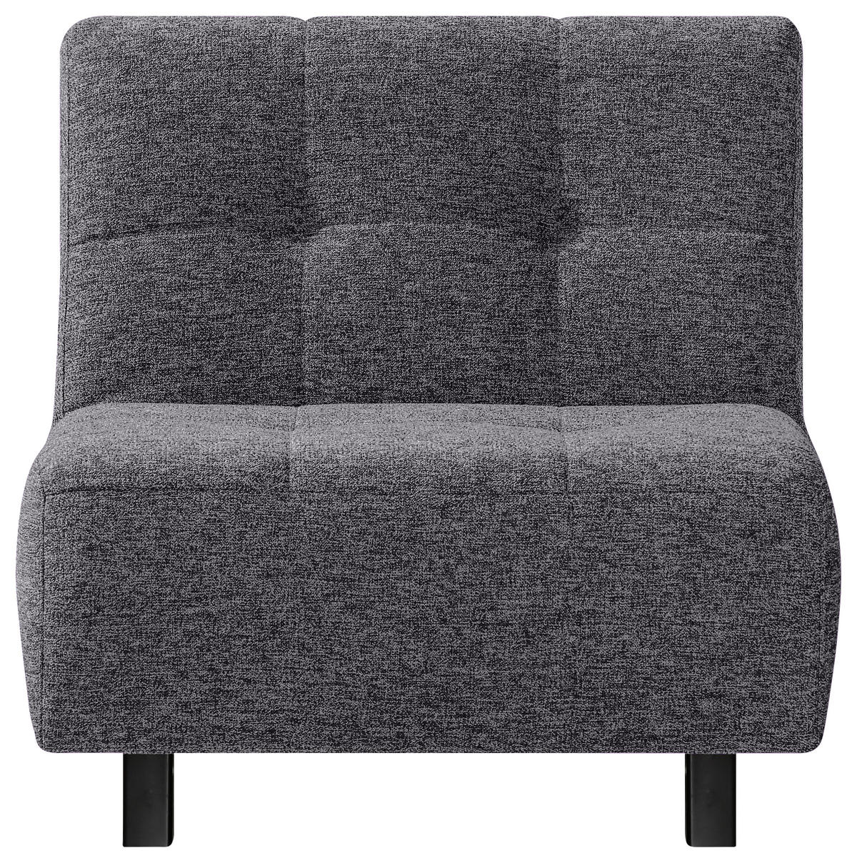 SCHLAFSESSEL Flachgewebe Grau    - Schwarz/Grau, Design, Textil/Metall (85/92/102cm) - Novel