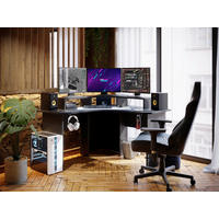BIROU DE GAMING - negru, Modern, material pe bază de lemn (130/91,1/130cm) - Hom`in