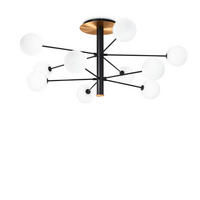DECKENLEUCHTE Nero Ottone 124/53,50 cm   - Goldfarben/Schwarz, Design, Glas/Metall (124/53,50cm)