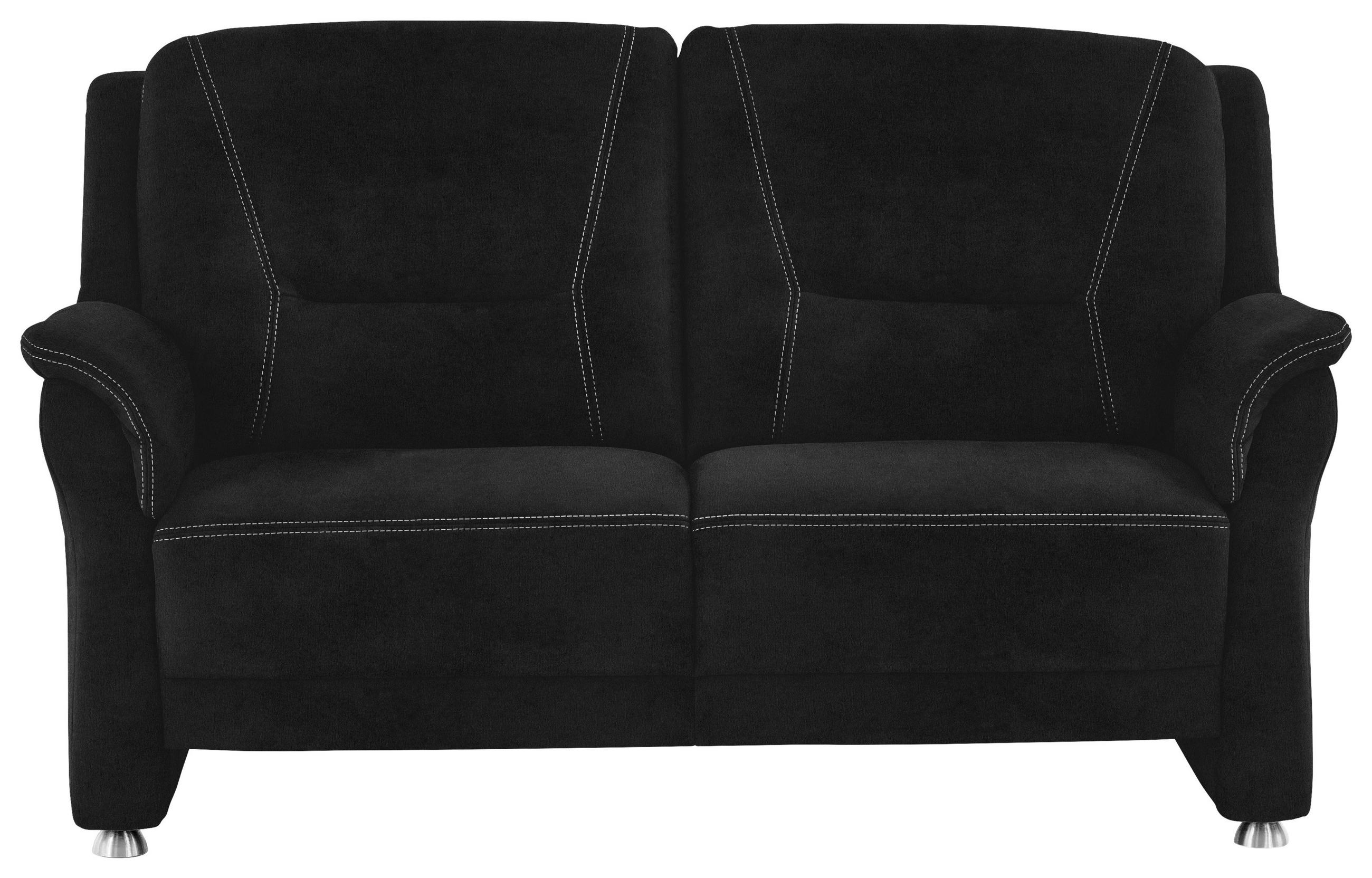2,5-SITZER in Mikrofaser Schwarz  - Beige/Alufarben, Konventionell, Textil/Metall (172/100/89cm) - Beldomo Comfort