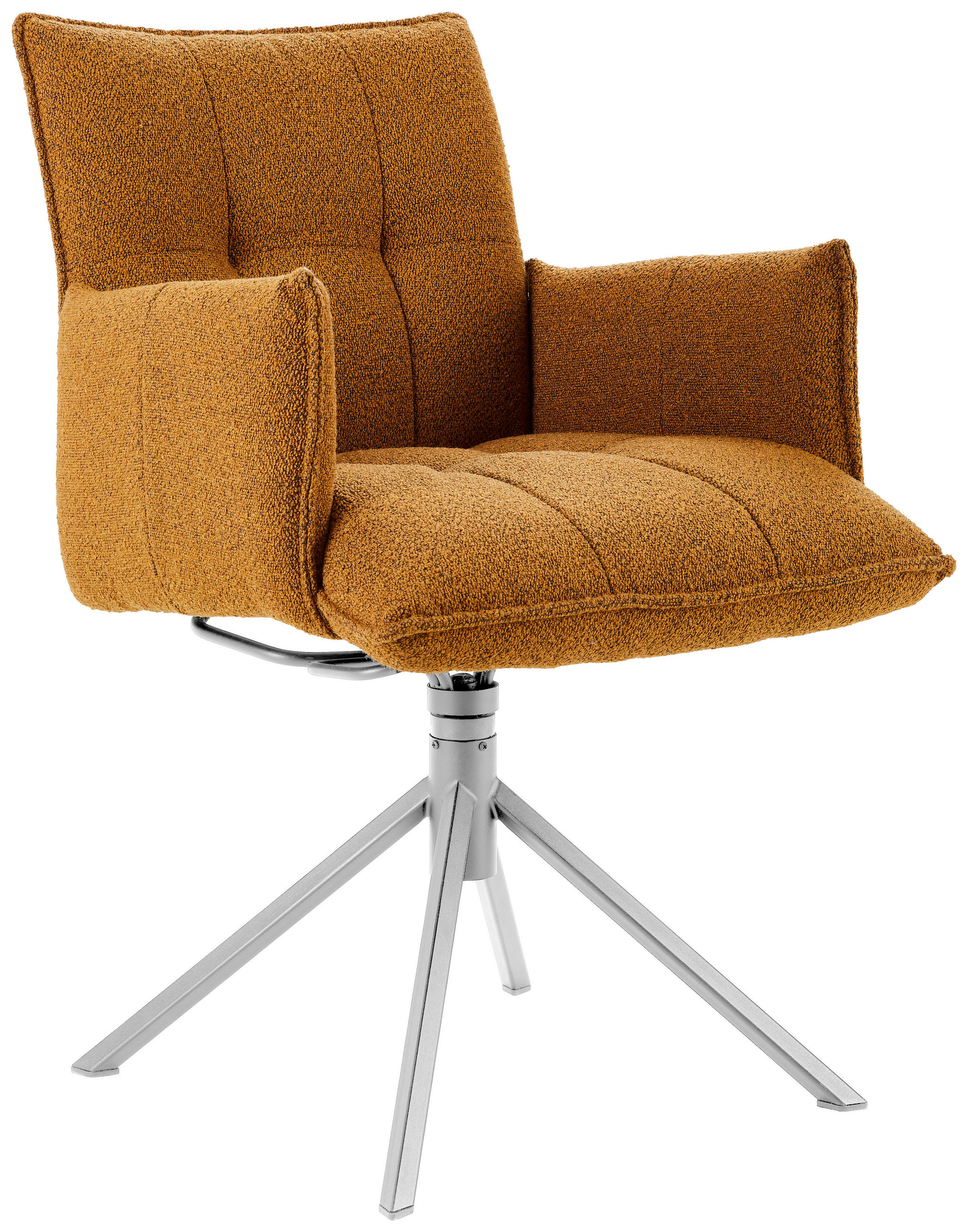 ARMLEHNSTUHL  in Flachgewebe  - Edelstahlfarben/Bronzefarben, Design, Textil/Metall (55/85/65cm) - Valnatura