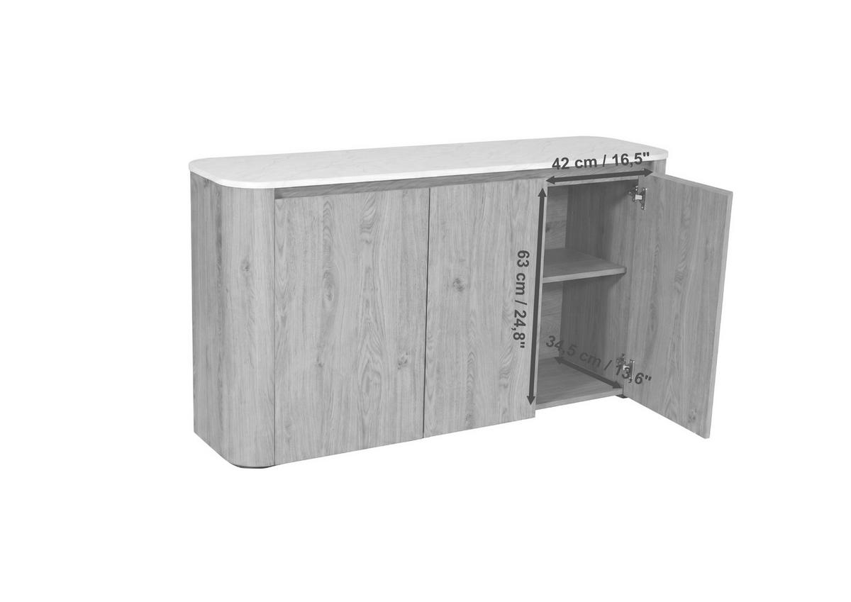 SIDEBOARD  150/74,1/39 cm  - Eichefarben/Weiß, KONVENTIONELL, Holzwerkstoff/Kunststoff (150/74,1/39cm) - MID.YOU