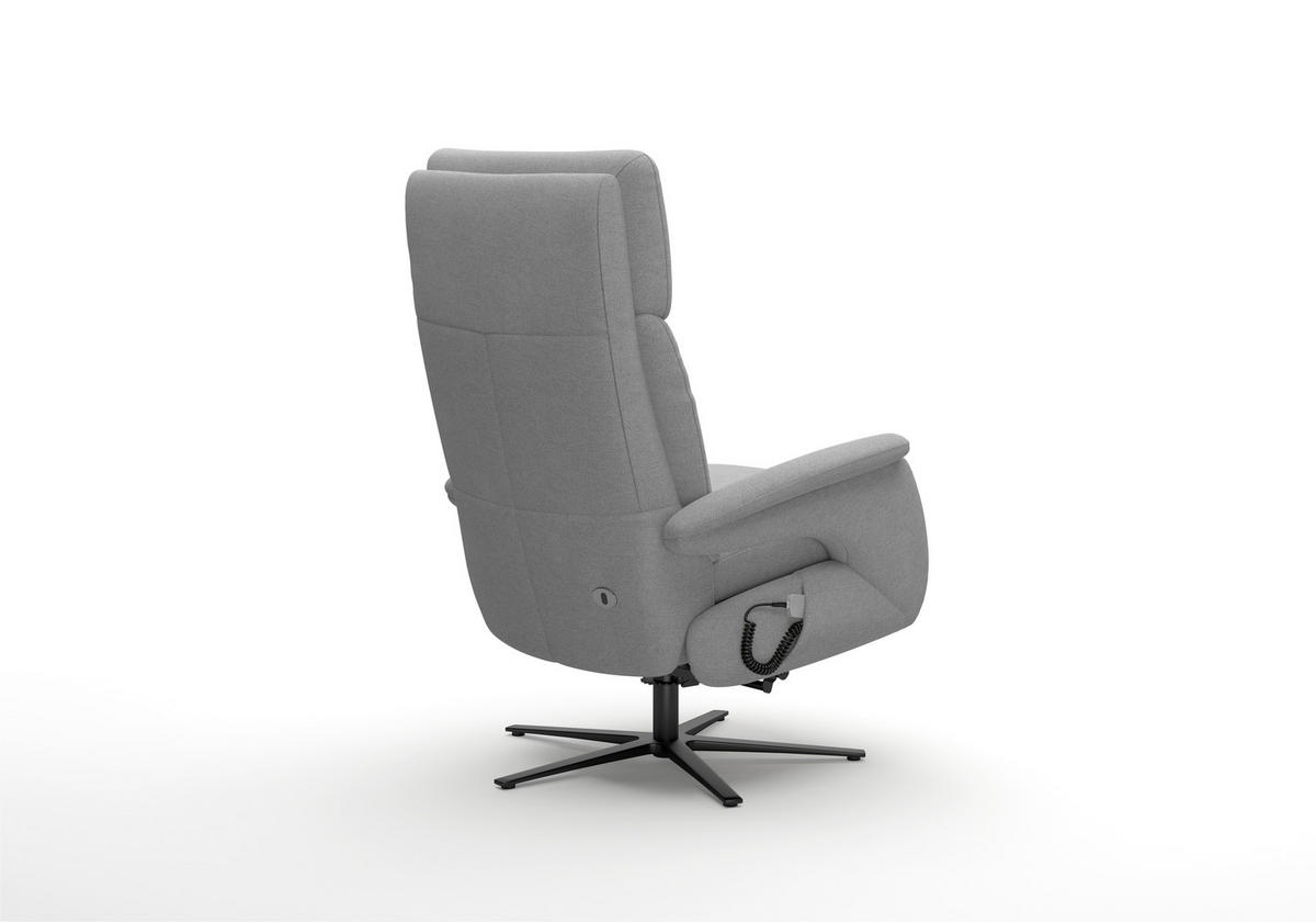 RELAXSESSEL TV TRIPLE SEVEN XTRA LARGE S1 Mikrofaser Kopfteilverstellung, Aufstehhilfe, Fußteilverstellung, Rücken echt    - Schwarz/Grau, Basics, Textil/Metall (86/111/86cm) - Sit & More