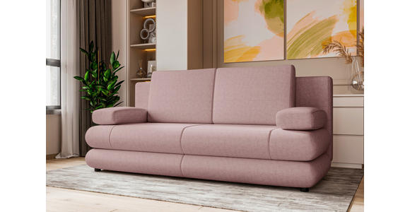 SCHLAFSOFA  in Mikrofaser Rosa  - Schwarz/Rosa, KONVENTIONELL, Kunststoff/Textil (212/93/90cm) - Carryhome