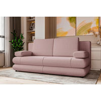 SCHLAFSOFA  mit Liegefunktion, Rücken echt Mikrofaser Rosa  - Schwarz/Rosa, KONVENTIONELL, Kunststoff/Textil (212/93/90cm) - Carryhome