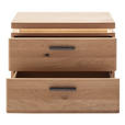 NACHTSCHRANK 60/48/42 cm Eiche massiv, furniert  - Eiche Bianco/Schwarz, Natur, Holz/Holzwerkstoff (60/48/42cm) - Linea Natura