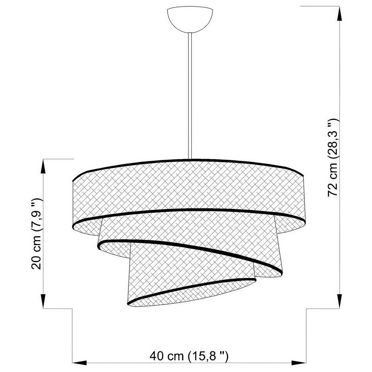 HÄNGELEUCHTE 40/72 cm   - Creme, Design, Textil/Metall (40/72cm) - P & B
