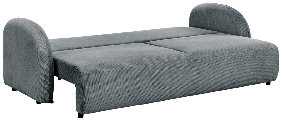 SCHLAFSOFA ROMA  mit Struktur Blau  - Blau/Schwarz, Design, Textil (230/90/105cm) - MID.YOU