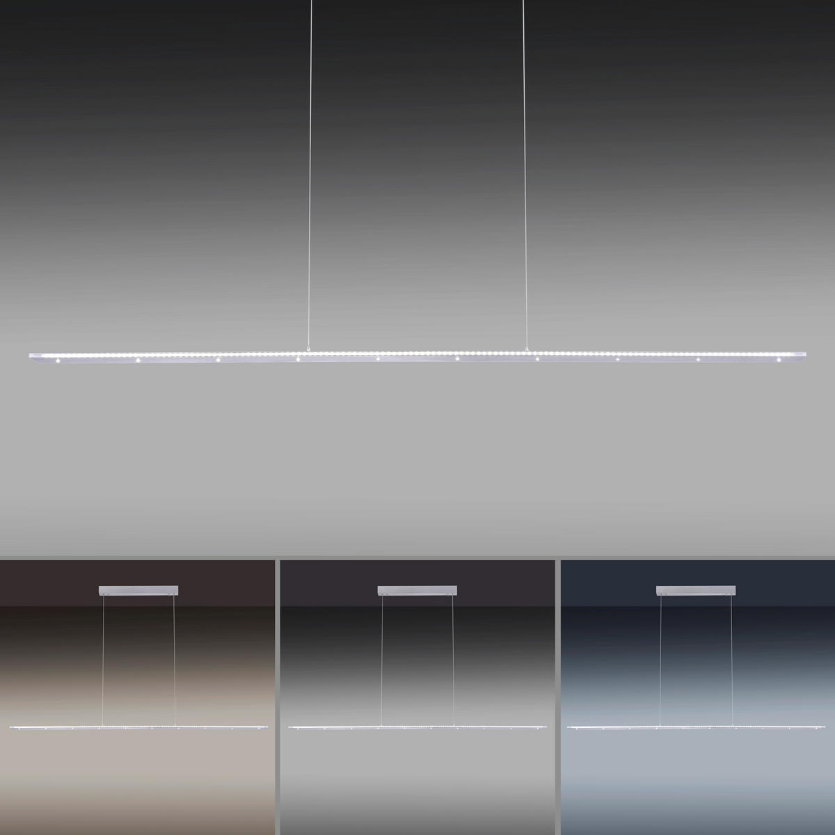 LED-HÄNGELEUCHTE PURE-COSMO 140/8/200 cm   - Alufarben, Design, Kunststoff/Metall (140/8/200cm)