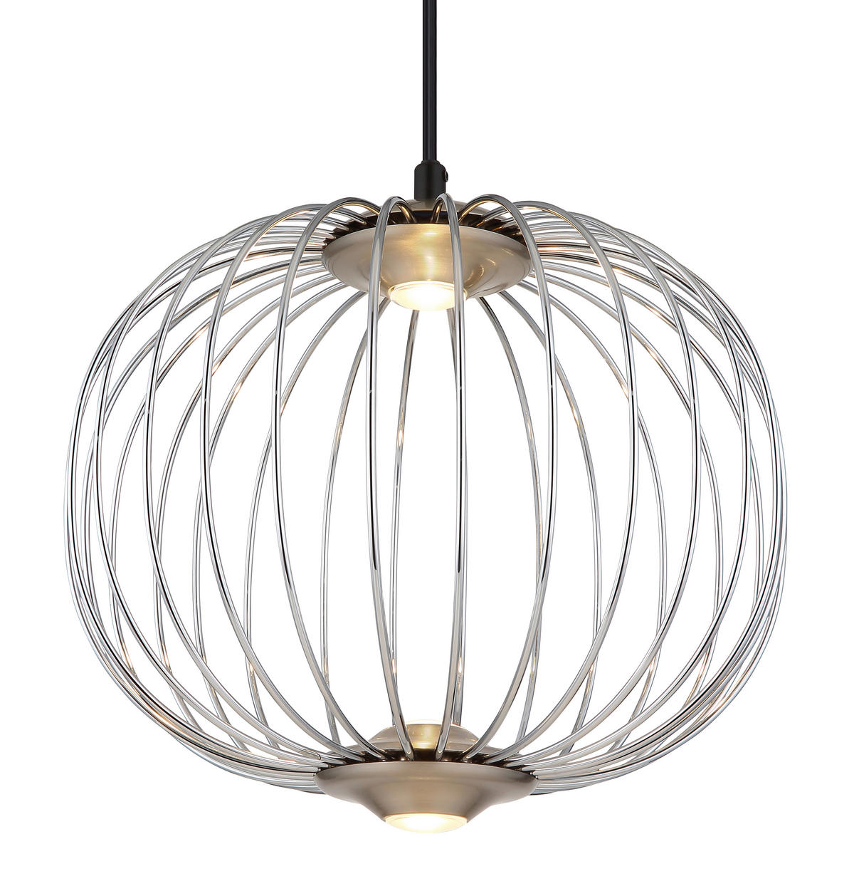 ZÁVĚSNÉ LED SVÍTIDLO, 30/150 cm  - černá/barvy chromu, Design, kov/plast (30/150cm) - Globo