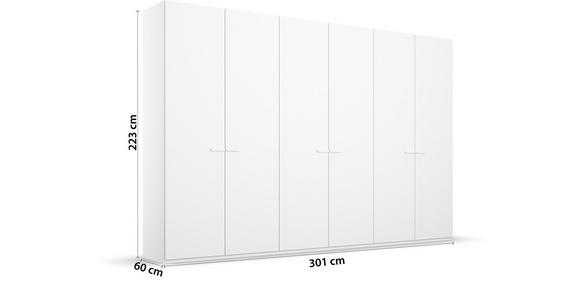 DREHTÜRENSCHRANK 301/223/60 cm 6-türig Weiß - Weiß, Trend, Glas/Holzwerkstoff (301/223/60cm) - Novel