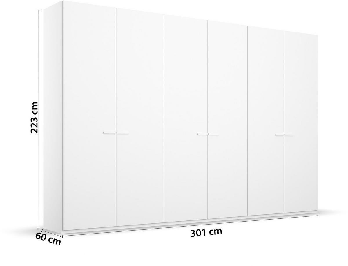 DREHTÜRENSCHRANK in Weiss  - Weiss, Trend, Glas/Holzwerkstoff (301/223/60cm) - Novel