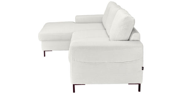 ECKSOFA Creme Cord  - Creme/Schwarz, KONVENTIONELL, Textil/Metall (150/240cm) - Carryhome