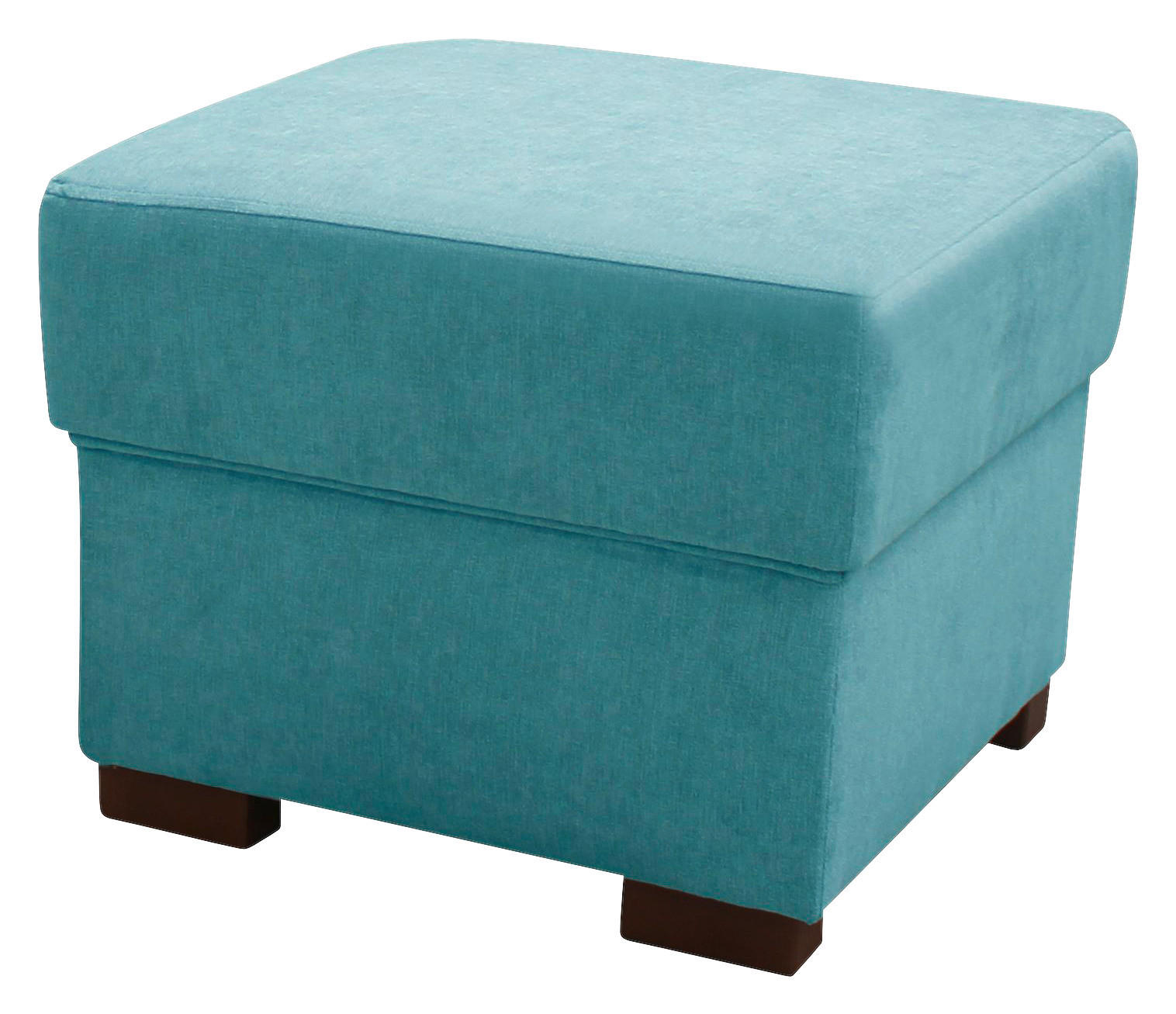HOCKER Flachgewebe Hellblau  - Braun/Hellblau, Design, Holz/Textil (51/43/51cm) - Livetastic