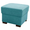 HOCKER Flachgewebe Hellblau  - Braun/Hellblau, Design, Holz/Textil (51/43/51cm) - Livetastic
