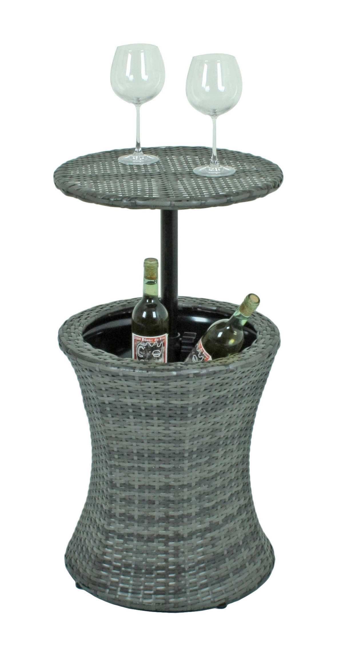 GARTENTISCH Metall, Kunststoff rund  - Dunkelgrau/Schwarz, Basics, Kunststoff/Metall (45/55/45cm) - Gardenson