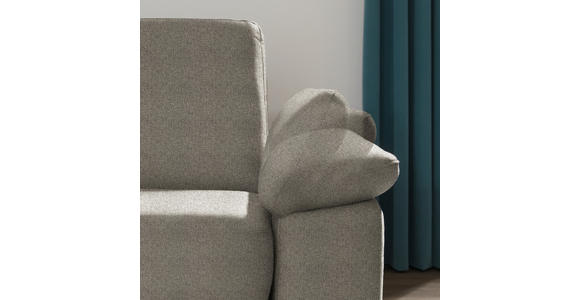ECKSOFA in Flachgewebe Graubraun - Chromfarben/Graubraun, KONVENTIONELL, Textil/Metall (176/285cm) - Novel