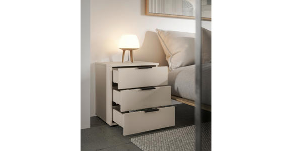 NACHTSCHRANK 45/61/40 cm - Kaschmir/Schwarz, Basics, Holzwerkstoff/Kunststoff (45/61/40cm) - Carryhome
