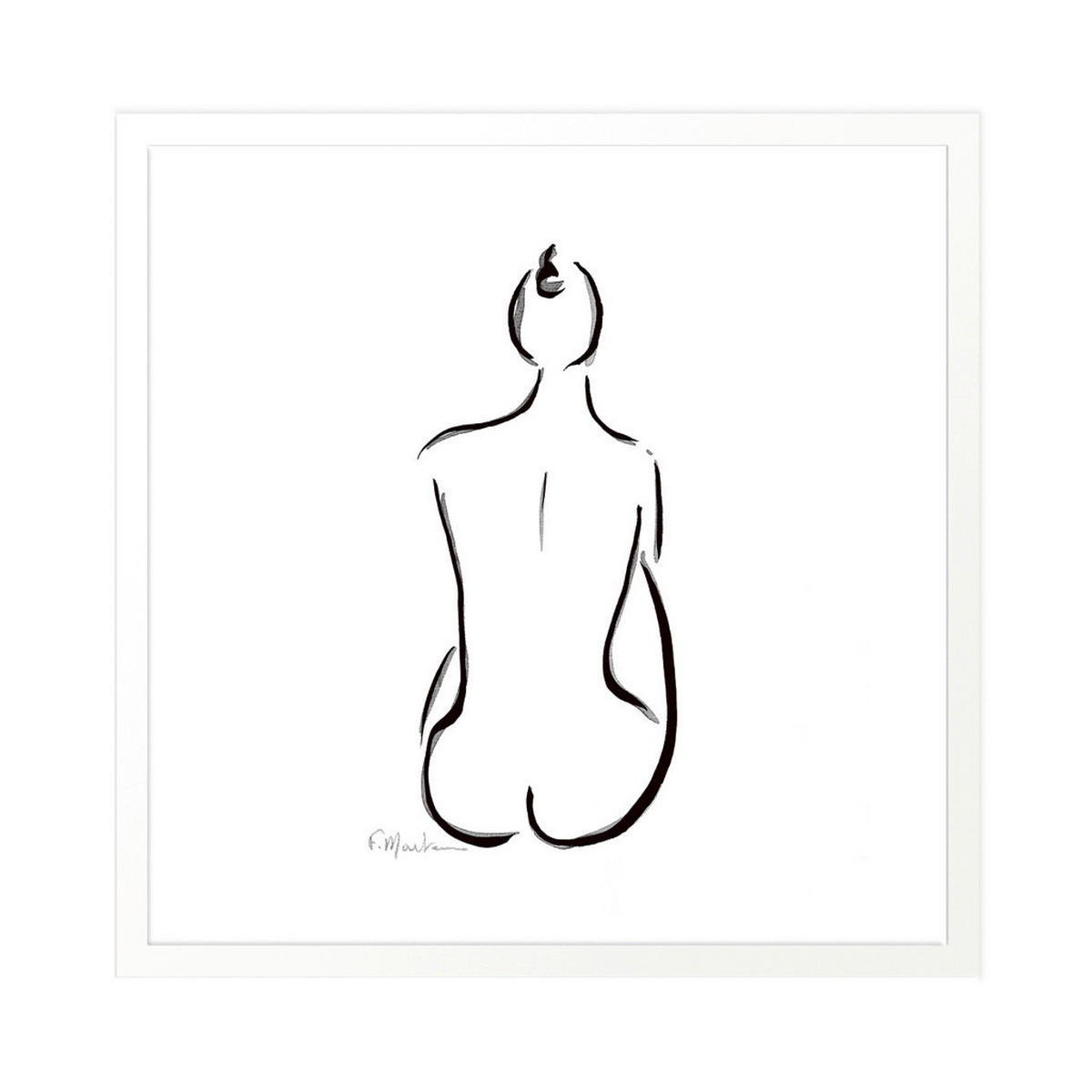 KUNSTDRUCK 50/50 cm  - Weiss/Schwarz, Basics, Papier (50/50cm) - Monee