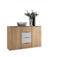 SIDEBOARD  in 135/89/40 cm  - Eichefarben/Schwarz, KONVENTIONELL, Holzwerkstoff/Kunststoff (135/89/40cm) - Carryhome