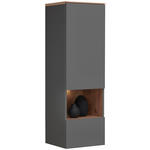 HÄNGEVITRINE in Graphitfarben, Eiche Artisan   - Schwarz/Graphitfarben, MODERN, Glas/Holzwerkstoff (40/126/37cm) - Hom`in