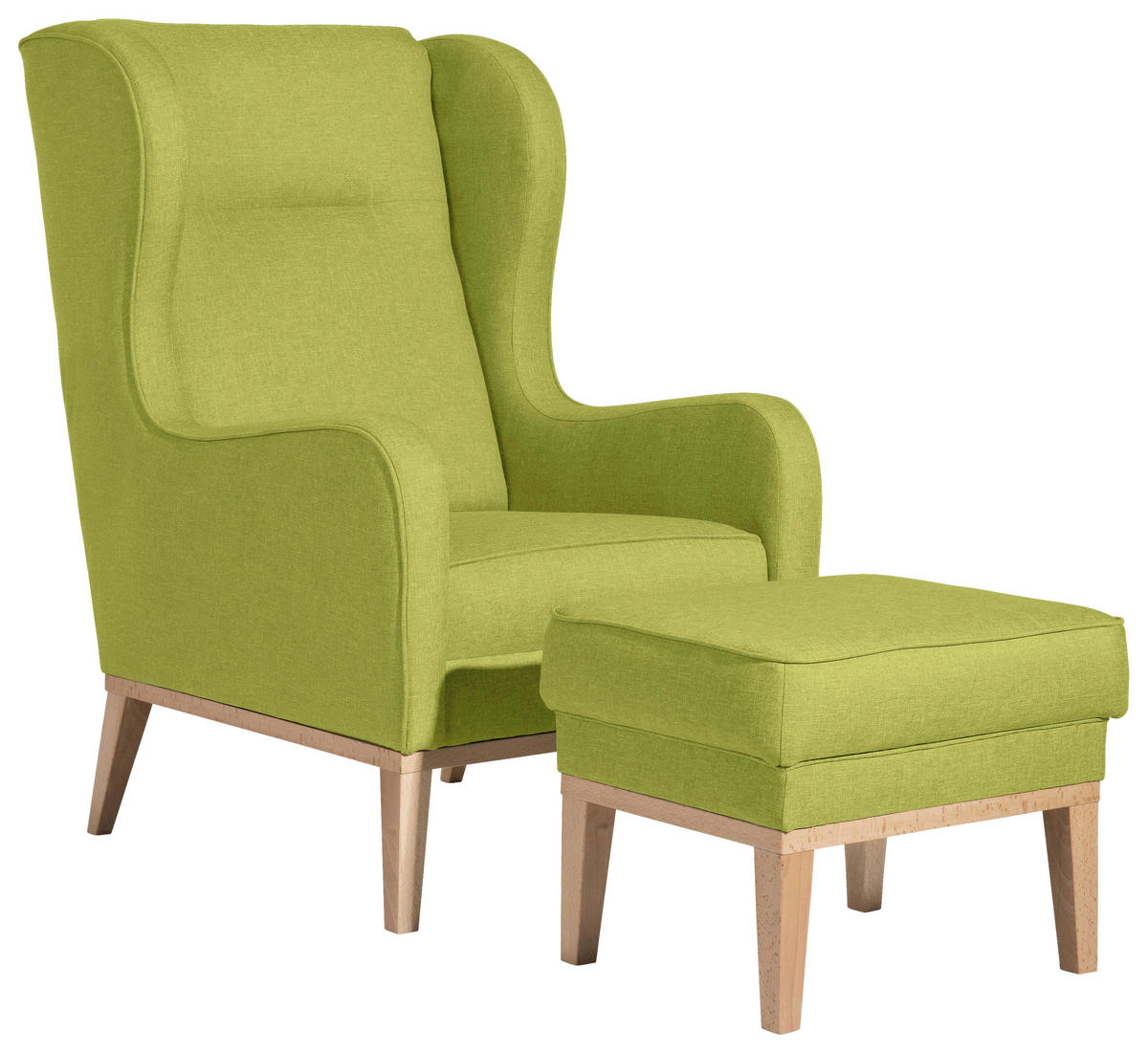 HOCKER in Textil Hellgrün  - Naturfarben/Hellgrün, Konventionell, Holz/Textil (50/41/41cm) - Max Winzer