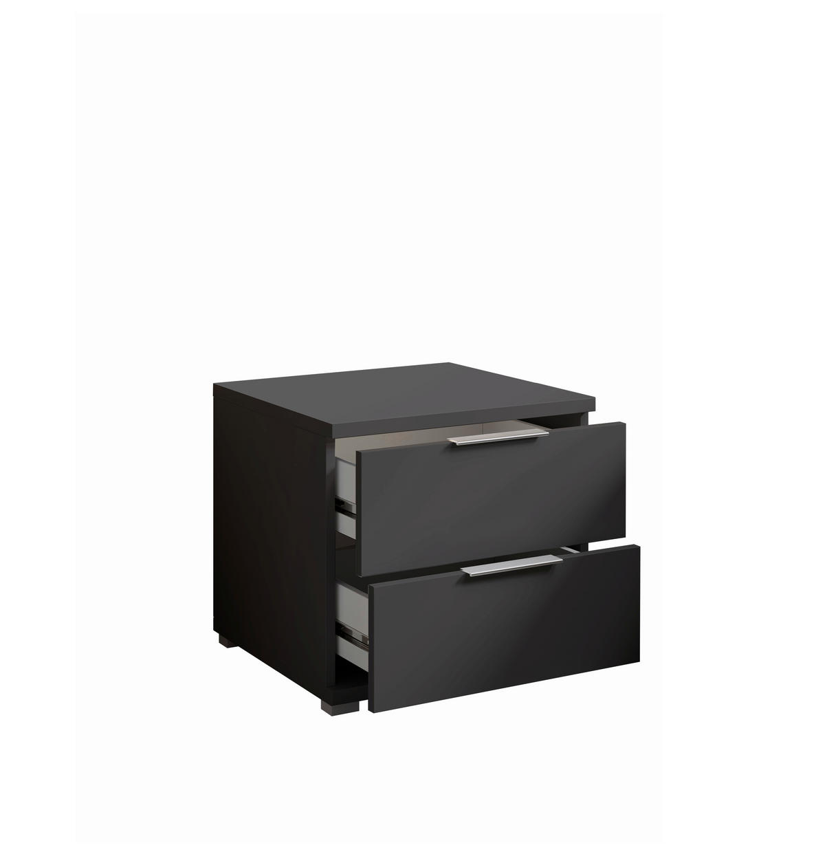 NOČNA OMARICA, barve grafita  - barve aluminija/barve grafita, Konvencionalno, umetna masa/leseni material (46/43/42cm) - Boxxx