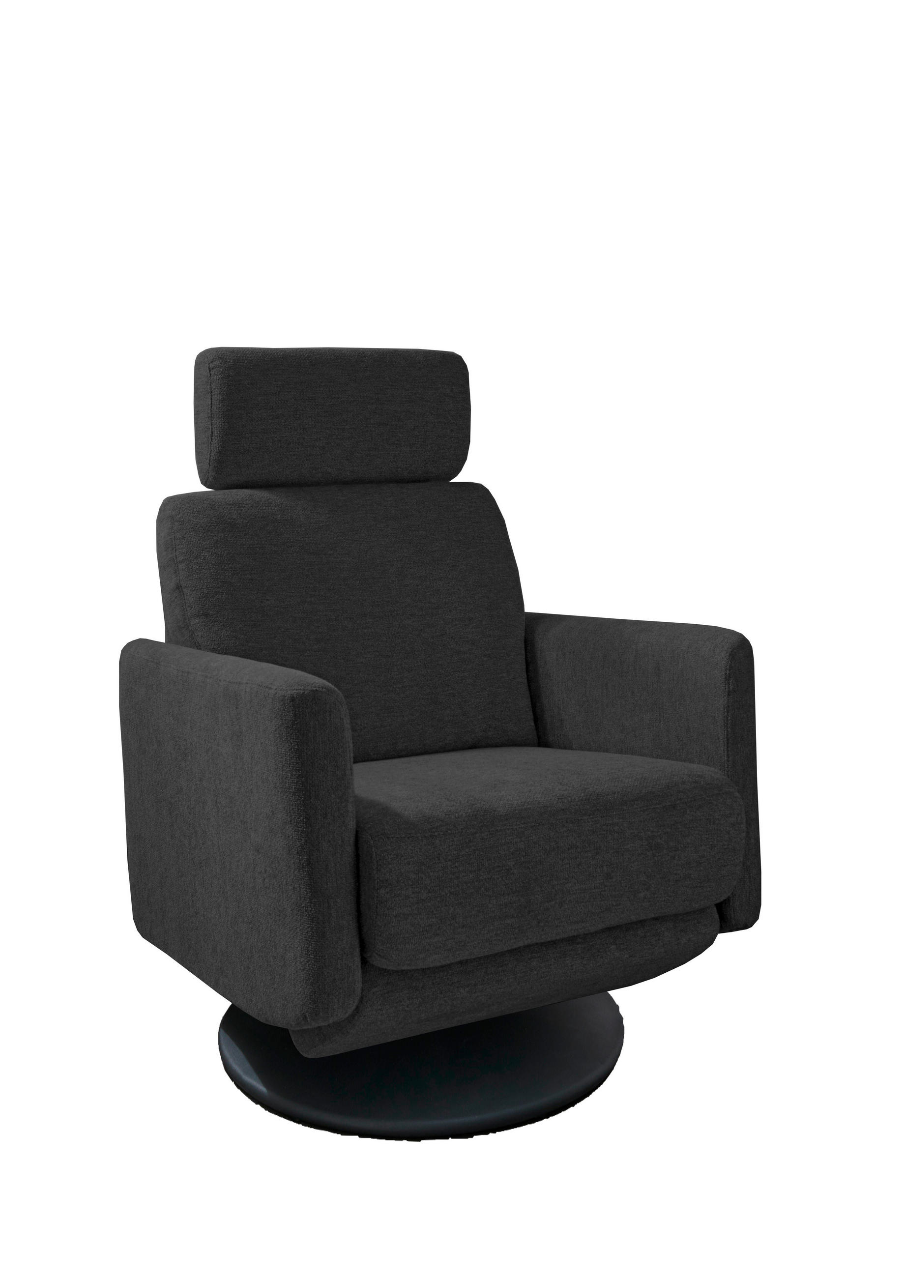 RELAXSESSEL Mikrofaser Rücken echt    - Schwarz, MODERN, Textil/Metall (77/105/87-154cm) - Livetastic