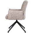 ARMLEHNSTUHL  Sitzfläche 360° drehbar, inklusive Armlehnen, automatische Rückholfunktion Webstoff  - Taupe/Schwarz, Design, Textil/Metall (65/91/65cm) - Novel