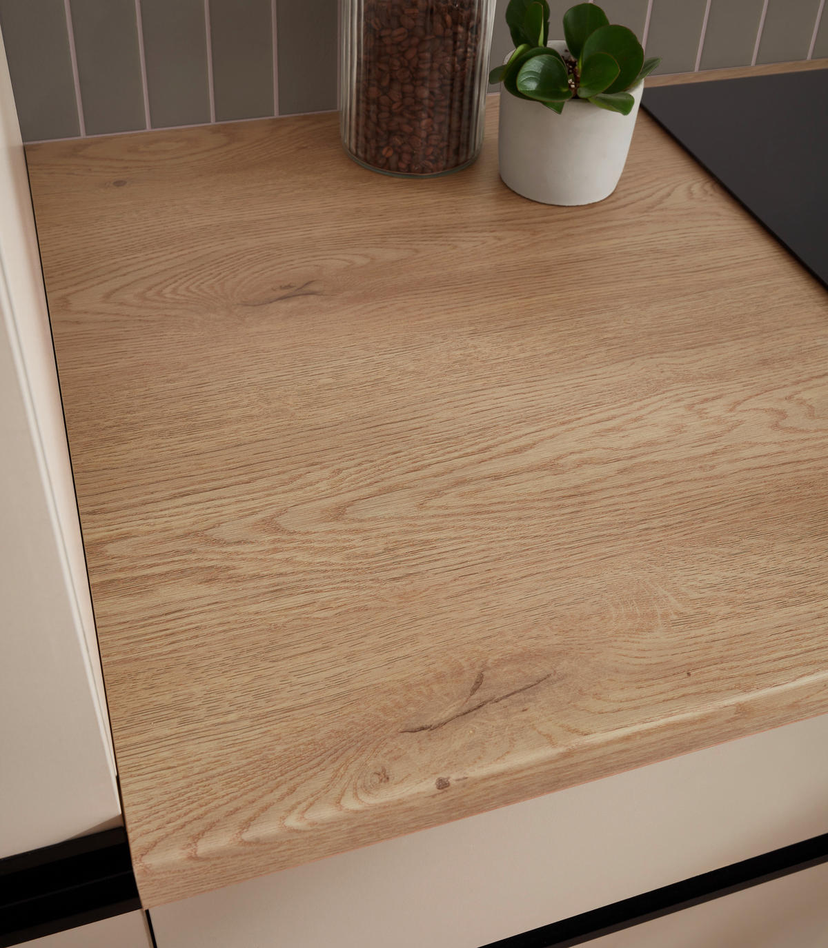 KÜCHENBLOCK 280 cm   in Seidengrau  - Eichefarben/Seidengrau, Trend, Holzwerkstoff/Metall (280cm) - P & B