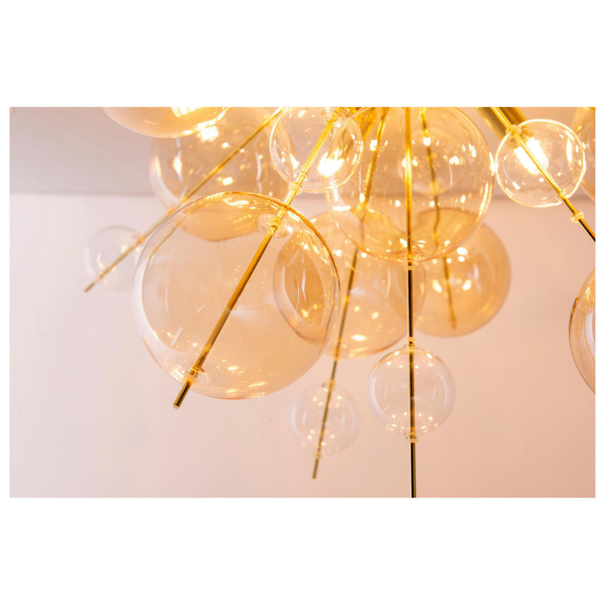DECKENLEUCHTE Explosion 57/38 cm   - Karamell, Design, Glas/Metall (57/38cm) - Näve
