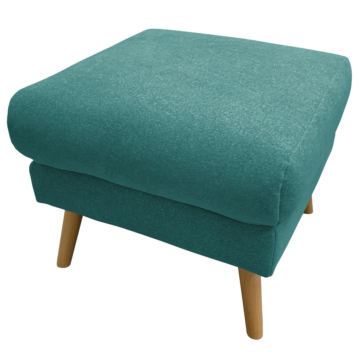HOCKER in Textil Türkis  - Türkis/Buchefarben, Design, Holz/Textil (61/49/65cm) - Livetastic