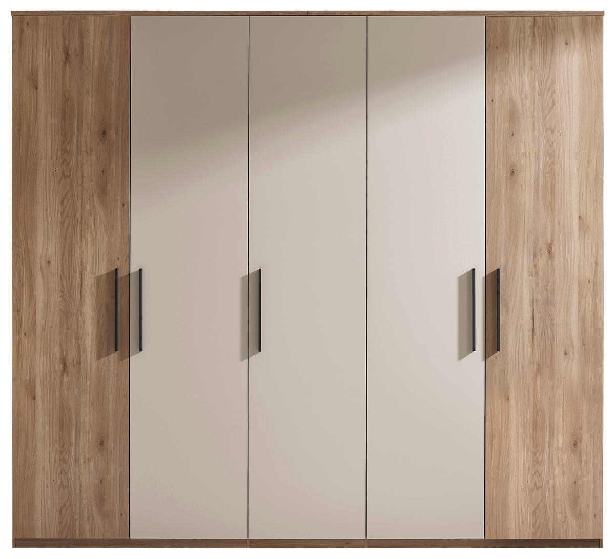 DREHTÜRENSCHRANK in Eichefarben, Kaschmir  - Kaschmir/Eichefarben, Design, Holzwerkstoff/Metall (250,8/227,7/60cm) - Xora