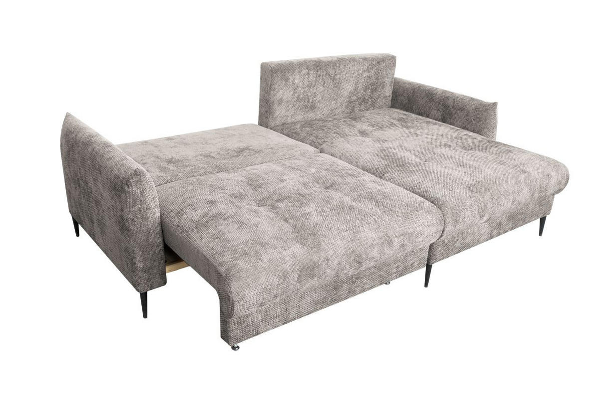 UGAONA GARNITURA sivobraon  - crna/sivobraon, Moderno, tekstil/metal (221/142cm) - Carryhome