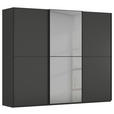 SCHWEBETÜRENSCHRANK 301/223/68 cm 3-türig Graphitfarben, Schwarz  - Schwarz/Graphitfarben, KONVENTIONELL, Glas/Holzwerkstoff (301/223/68cm) - Novel
